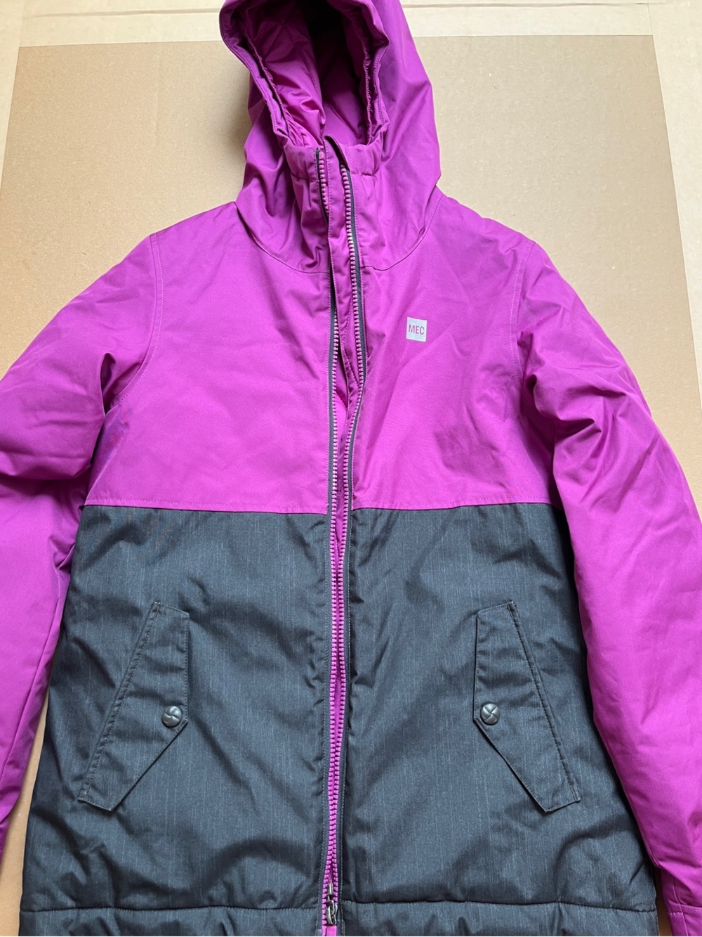 MEC Kids Chic Two-Tone Hooded Midweight Winter Parka Jacket 10 yo